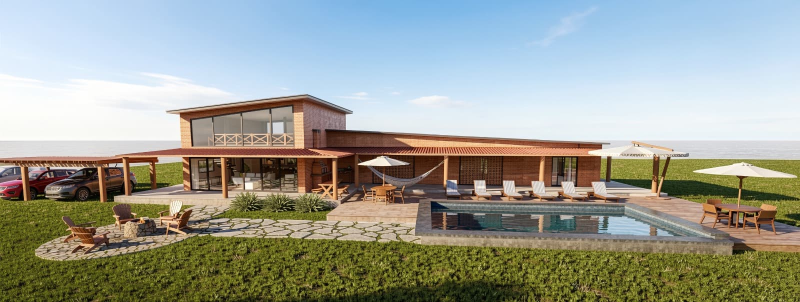Casa de Campo Contemporânea em Tijolo Ecológico