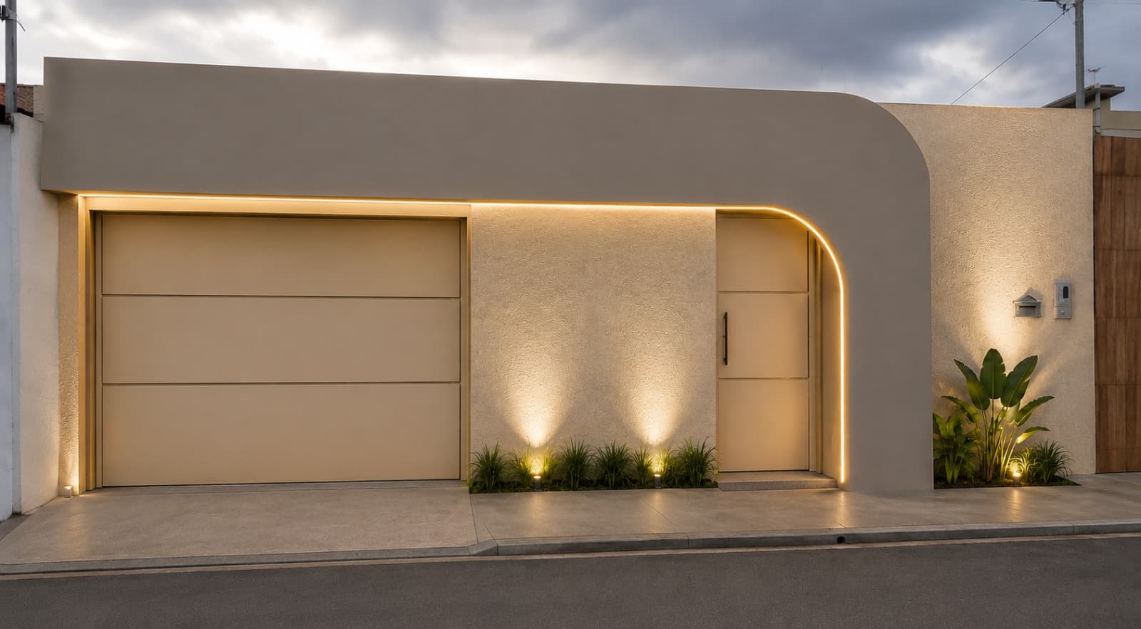 Fachada e Espaço Gourmet Contemporâneos