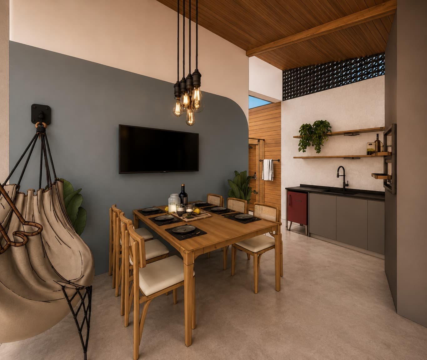 Fachada e Espaço Gourmet Contemporâneos