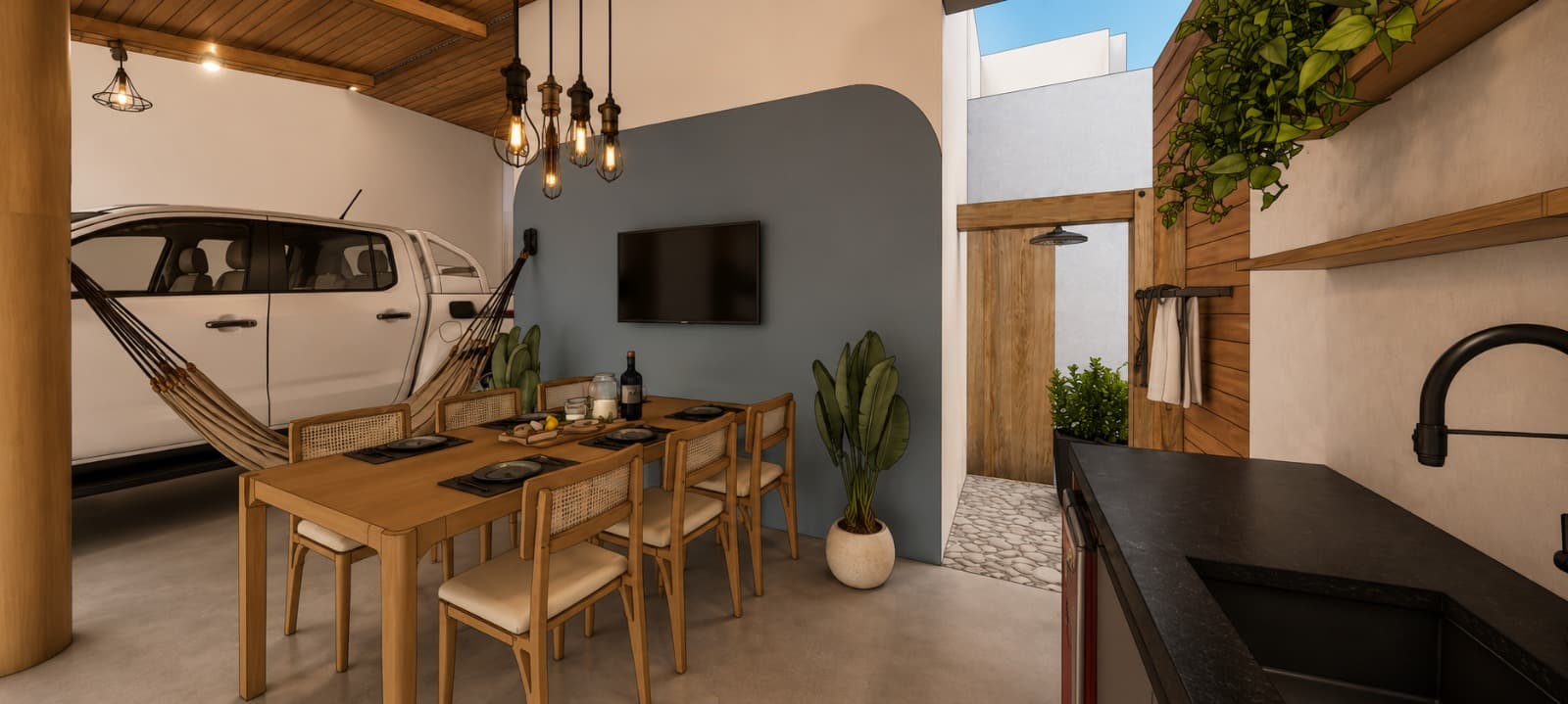 Fachada e Espaço Gourmet Contemporâneos