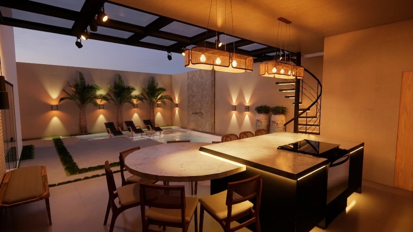 Espaço Gourmet Contemporâneo e Integrado